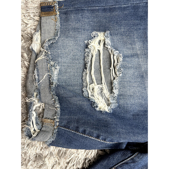 Articles Of Society Women's Nadine Knee Distressed Denim Shorts In Blue Size 25 - Picture 4 of 9